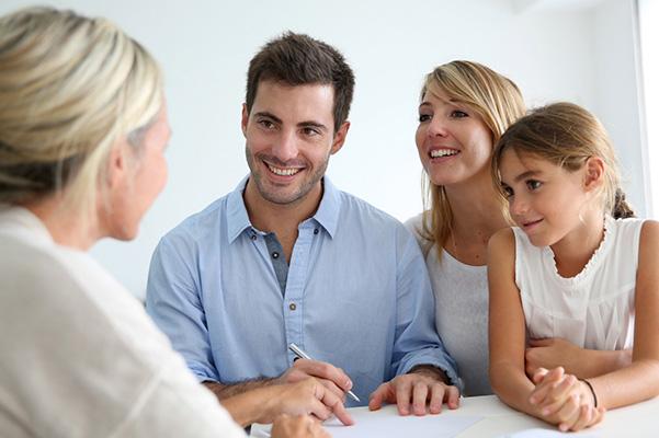 A family with a professional